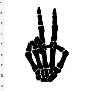 Skeleton Peace Sign Graphic Decal